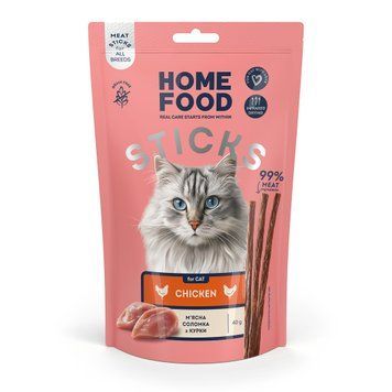 Treats for cats HOME FOOD Meat sticks Chicken, 40 g