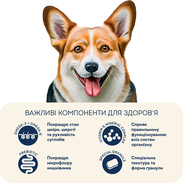 Сухий корм HOME FOOD здорова шкіра та блиск шерсті для дорослих собак середніх порід Індичка та лосось Healthy skin and shiny coat, 1.6 кг 1118016 фото