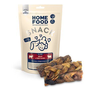 Snack for dogs HOME FOOD Beef tripe braid, 80 g