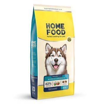 Гіпоалергенний сухий корм HOME FOOD для дорослих собак великих порід Форель та рис Hypoallergenic, 10 кг 1029100 фото